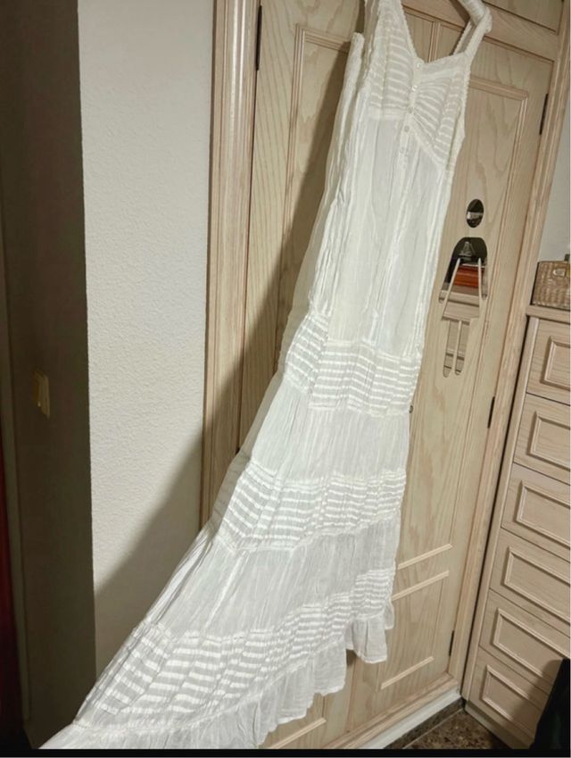 Vestido blanco algodón tirantes  , talle M