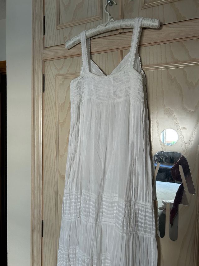 Vestido blanco algodón tirantes  , talle M