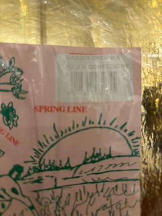 Coppia vassoi cartone oro grandi