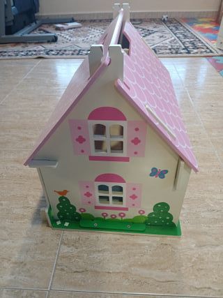CASA DE MUÑECAS DE MADERA PORTÁTIL BIGJIGS TOYS
