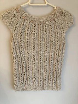 Chaleco de algodón vintage beige