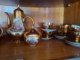 Juego de café antiguo dorado