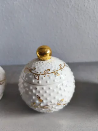 Juego tocador blanco dorado