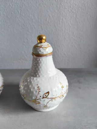 Juego tocador blanco dorado