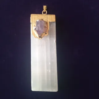 Colgante Selenita y Amatista