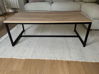 Lote 2 mesas madera y metal