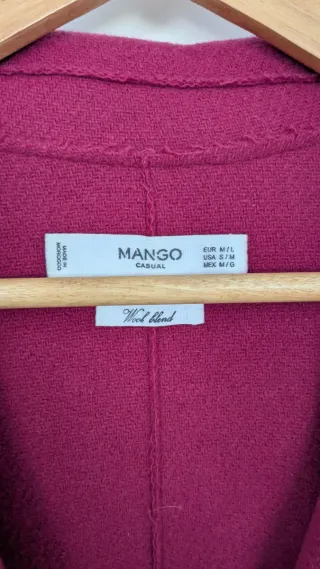 Abrigo Mango Lana Talla M/L
