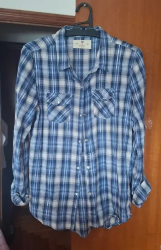 Camisa manga larga cuadros niña Talla 13