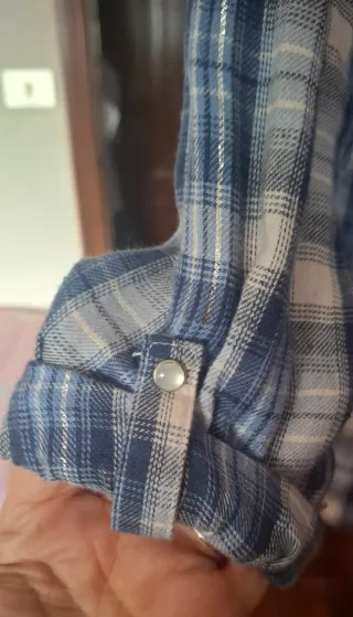 Camisa manga larga cuadros niña Talla 13