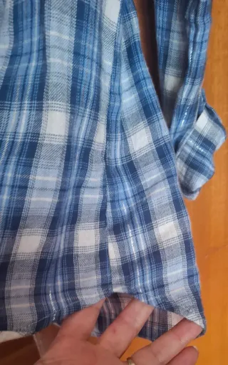 Camisa manga larga cuadros niña Talla 13