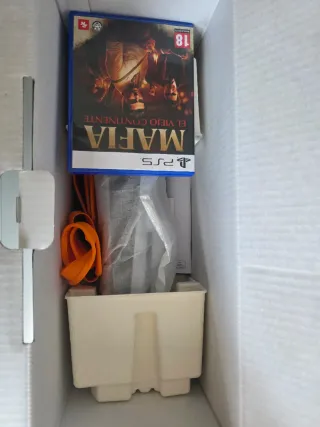 PlayStation 5 Slim Blanca + Mafia + funda silicona