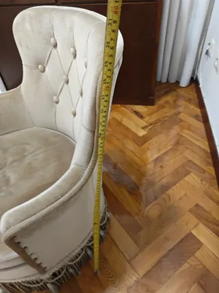 Butaca Descalzadora Vintage Terciopelo Beige