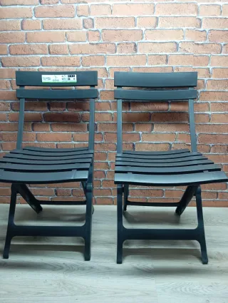 Lote 2 Sillas Plegables Grosfillex Miami Antracita