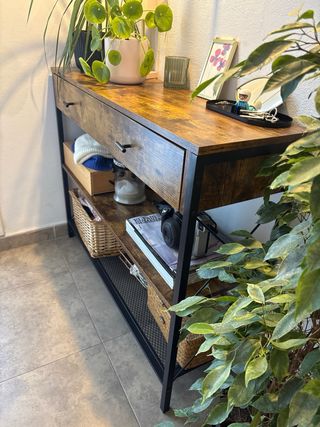 Mueble de entrada madera y metal