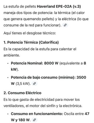 Estufa de pellets Haverland EPE-02, 180W, en Ibiza