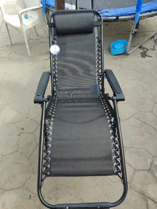Tumbona Plegable Negra