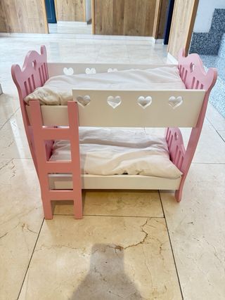 Cuna litera de madera para muñecas