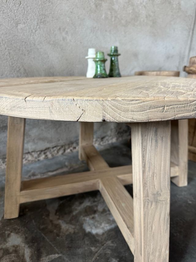 Mesa centro madera olmo