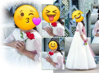 Traje de Comunión diseño Blanco con Lazo Rosa