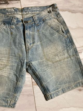 Shorts in denim vintage lavaggio sabbia