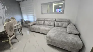 Sofá de Lujo Estilo Barroco Gris