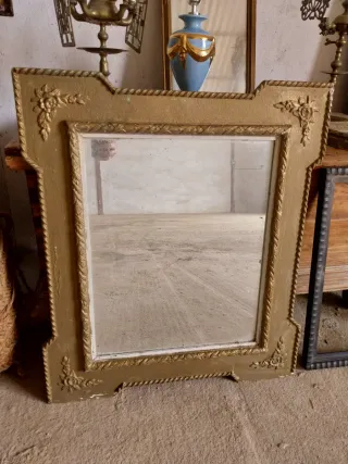 Espejo antiguo dorado marco madera