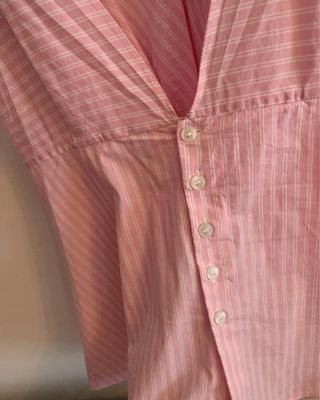 Blusa Mango rosa y blanca