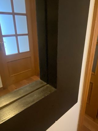 Espejo Cuadrado Negro y Madera