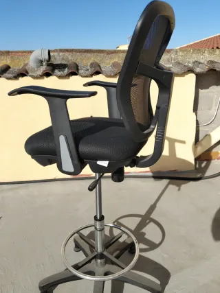 Silla Taburete Giratoria Negra