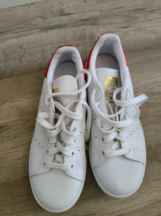 Zapatillas Adidas Stan Smith Blancas Rojas