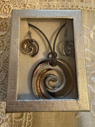 Conjunto Murano Colgante y Pendientes