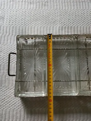 Antipastiera 3 ciotole vetro con vassoio