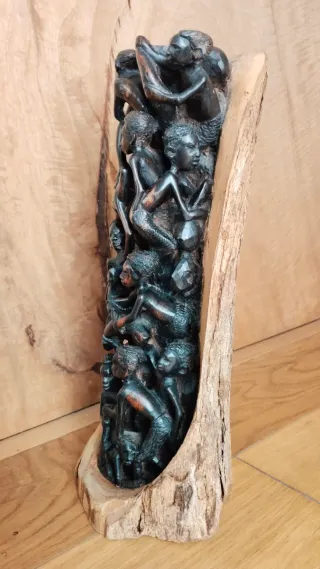 Escultura Ébano Africano Mozambique 40x15cm