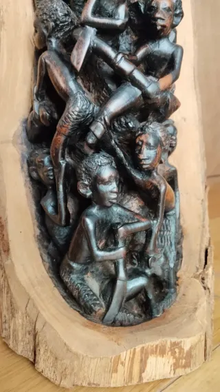 Escultura Ébano Africano Mozambique 40x15cm
