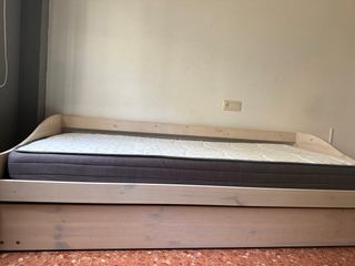Cama nido madera + 2 colchones 90cm
