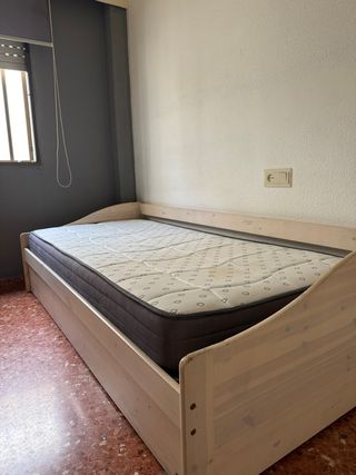 Cama nido madera + 2 colchones 90cm