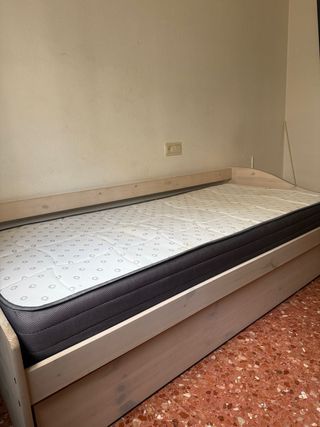 Cama nido madera + 2 colchones 90cm