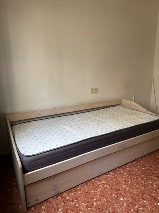 Cama nido madera + 2 colchones 90cm