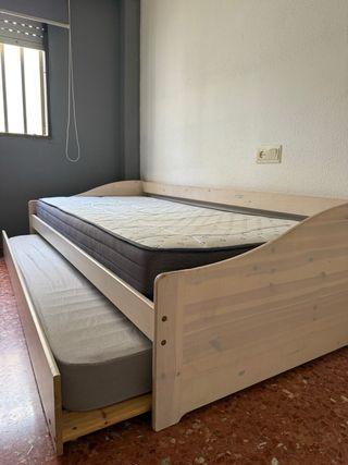 Cama nido madera + 2 colchones 90cm