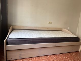 Cama nido madera + 2 colchones 90cm