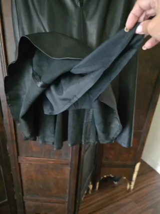 Falda larga cuero y terciopelo estampado