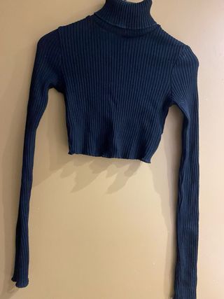 Jersey cuello alto negro talla única