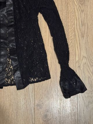 Camicia Studio IKO pizzo nero dettagli raso