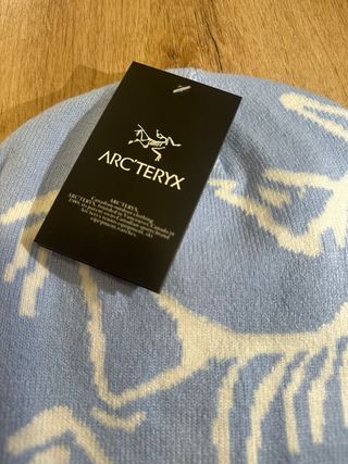 Gorro Arc'teryx azul claro con logo.