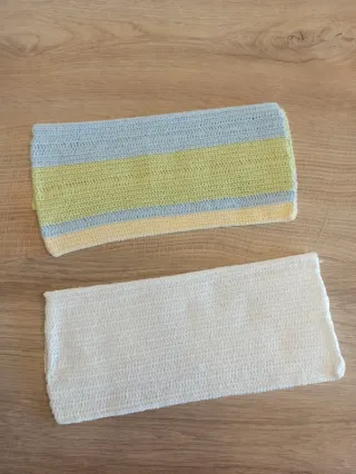 Portaposate uncinetto cotone beige, blu, verde