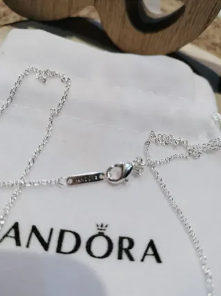 Gargantilla Pandora Doble Corazón Plata