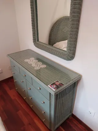 Conjunto Muebles Dormitorio Mimbre