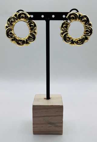 Pendientes Aros Oro 18K. Peso: 21,5 g