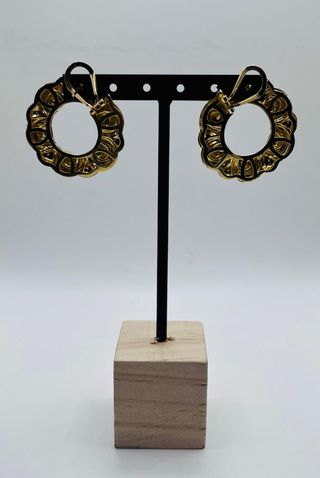 Pendientes Aros Oro 18K. Peso: 21,5 g