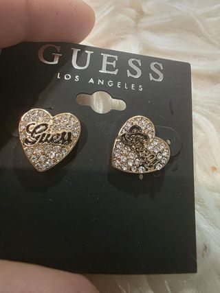Pendientes Guess Corazón Dorado y Plateado